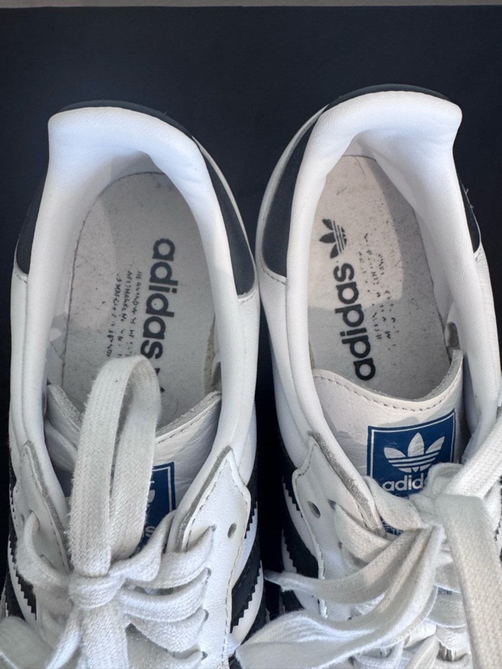 adidas Samba White with Black Stripes and Gray Suede - Picture 3 of 7